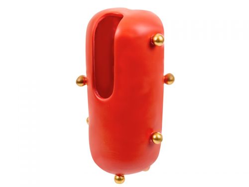 Ваза из полистоун 17x13,5x30см красная