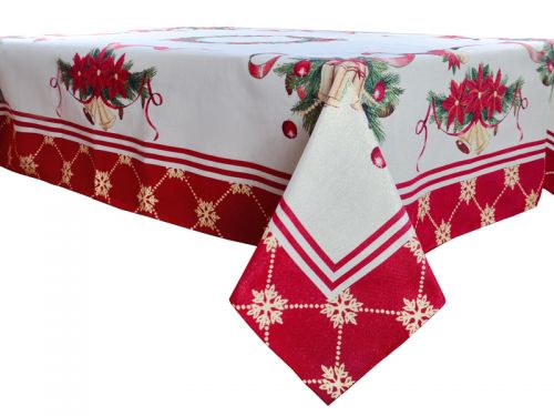 Скатерть гобеленовая новогодняя с люрексом "Carpi" 140х180см