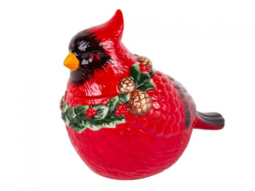 Банка для хранения "Красный Кардинал" 25х15,5х22,5 см (керамика)