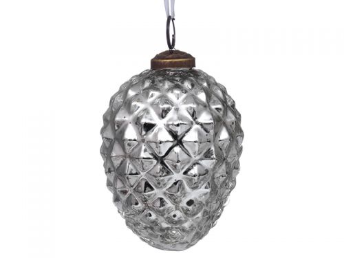 Елочная игрушка 10см серебро