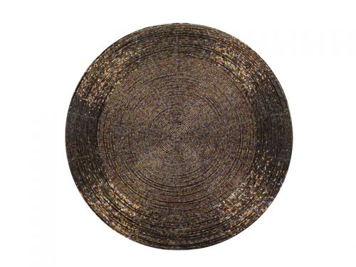 Плейсмат бисер 35см серо-черный