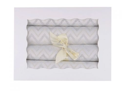 Набор салфеток под тарелку 4 шт с серебряным люрексом "Зигзаг" 30х45см