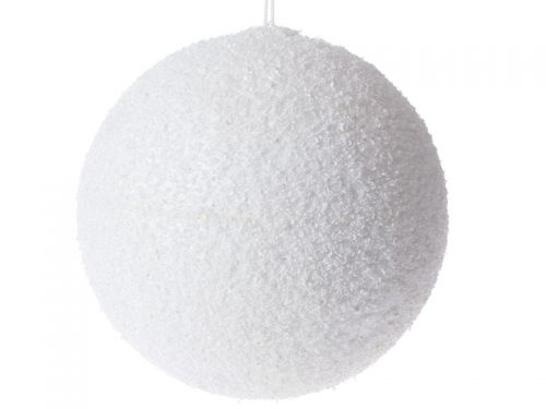 Рождественский шар с глиттером белый 20см