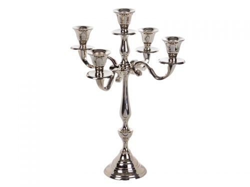 Подсвечник алюминий 5-рожковый 32,5 см