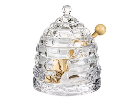 Банка для меда с деревёяной палочкой, 14 см