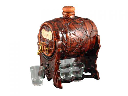 Набор для водки 7 предметов бочонок и 6 стопок 1500мл 45мл