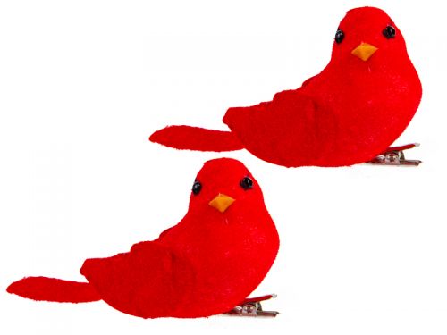 Набор из 2-х декоративных птичек 10 см (пластик)