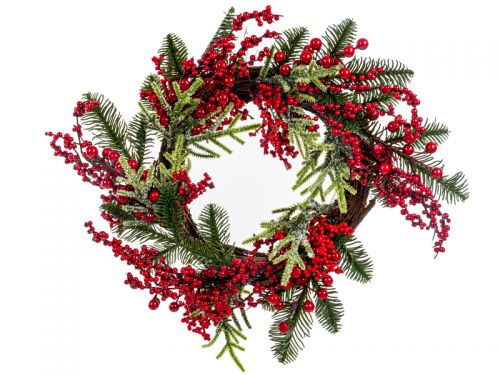 Новогодний венок 50 см (пластик)