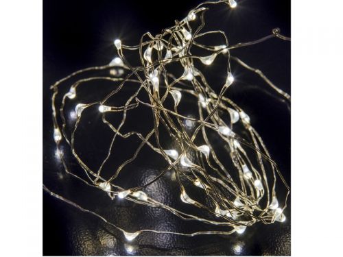 Гирлянда 10м, белый теплый свет, 100 micro led, наружная
