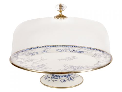 Тортовница эмалированная "Butterfly" elmani с крышкой на ножке, диаметр=30см