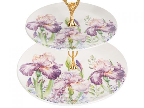 Блюдо двухярусное "Ирисы" 19см и 26см