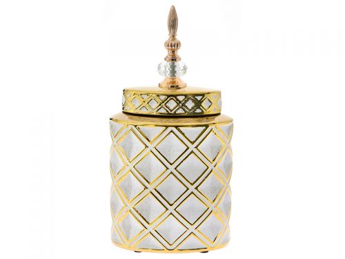 Ваза с крышкой 17,5x11,5x35см