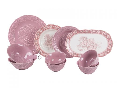 Столовый набор 10 предметов "Винтаж" ( 4 салатника 12 см, 2 салатника 16,5 см, тарелка 20 см, тарелк