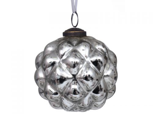 Елочная игрушка 10см серебро