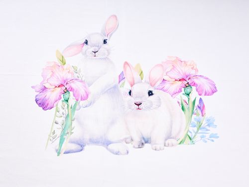 Скатерть "Кролик в цветах" 140х180см
