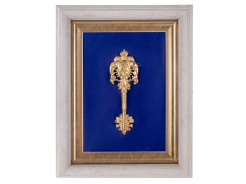 Сувенир "Ключ" синий (белый багет)