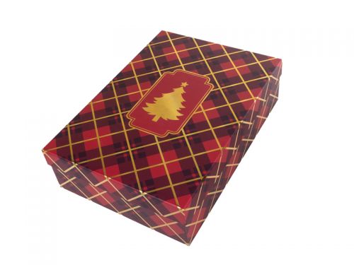 Подарочная коробка прямоугольная новогодняя 33х23,5х9 см.