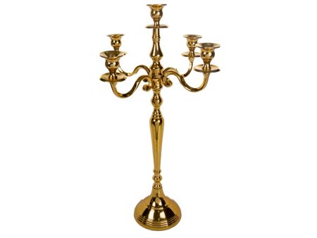 Подсвечник 5-ти рожковый алюминий 65см