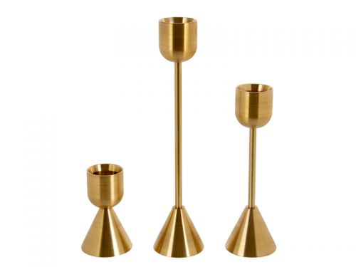 Набор из 3-х подсвечников 7 см, 13 см, 18 см (металл)
