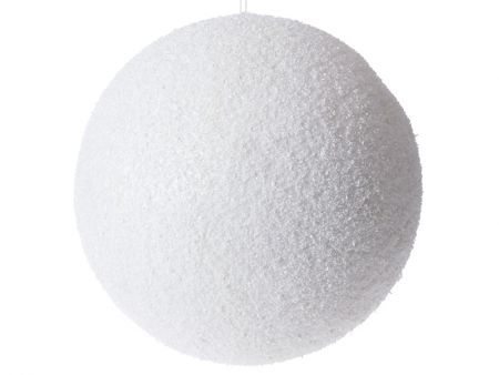 Рождественский шар с глиттером белый 25см
