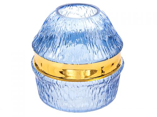 Ваза стеклянная 18x19см голубая