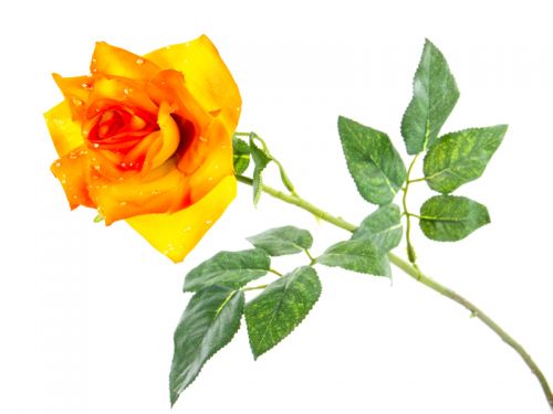 Цветок роза 65см. оранжевая