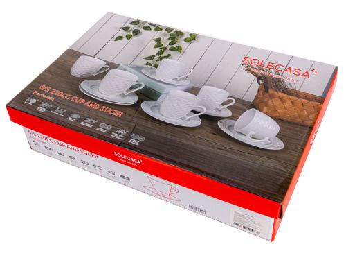 Чайный набор 12 предметов 220мл "Волна" с золотом