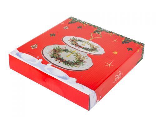 Блюдо для пирожных "Рождественский Венок" двухярусное 24,5 см