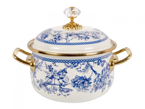 Кастрюля эмалированная "Butterfly" elmani с крышкой 2,1л 16см