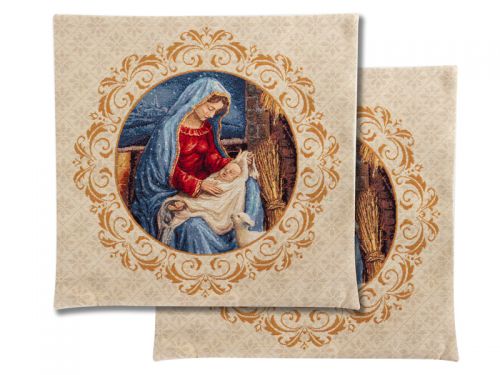 Наволочка новогодняя гобеленовая с люрексом 