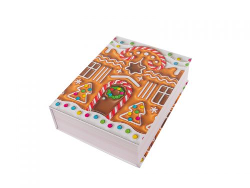 Подарочная коробка прямоугольная новогодняя 23х16,2х6 см.