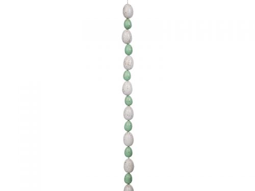 Пасхальная гирлянда с белыми зелеными яйцами.