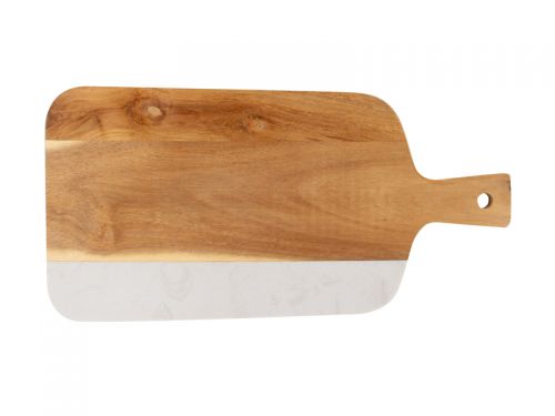 Доска разделочная и нож для сыра  35х17х1 см (дерево/мрамор)