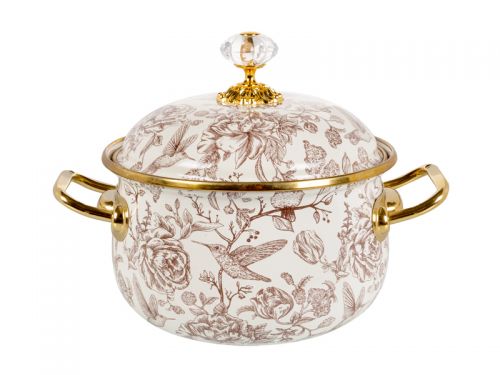 Кастрюля эмалированная "Bird" elmani с крышкой 2,1л 16см