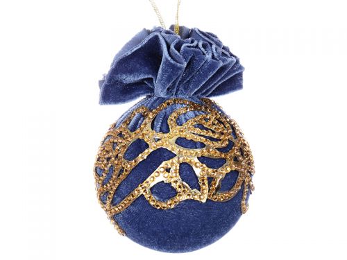 Елочный шар с золотым украшением 