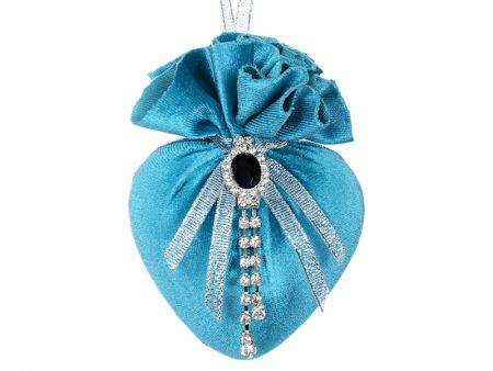 Елочный игрушка сердце с брошкой 