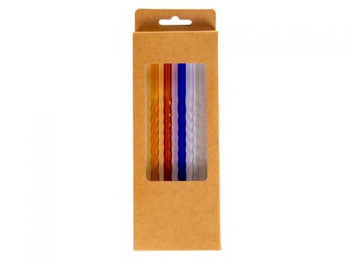 Набор трубочек 4 шт с ёршиком для коктейлей (стекло)