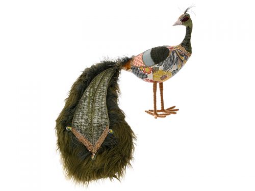 Рождественский павлин с эко мехом 87x40x55см