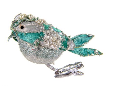 Елочное украшение птичка декоративная 15х5см