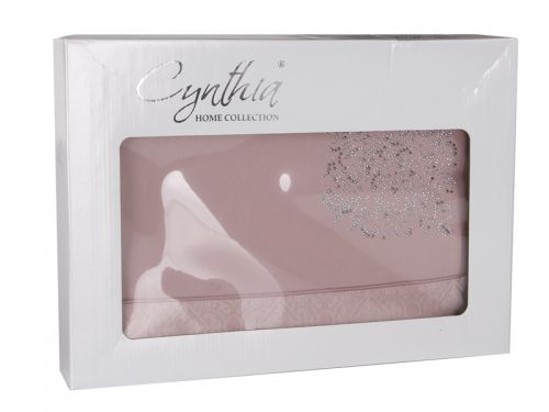 Скатерть 160х250 см plain со стразами, цвет порошок