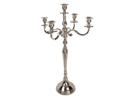 Подсвечник 5-ти рожковый алюминий 65см