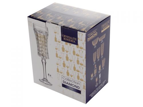 Бокалы для шампанского 120 мл diamond 6шт