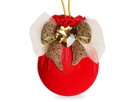 Елочный шар с украшением бант 