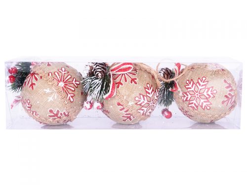 Набор елочных шаров 3шт 8см