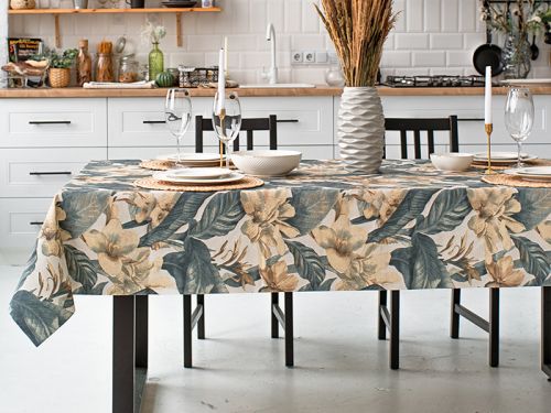 Скатерть водоотталкивающая "Versalles flor oceano" 140х140см
