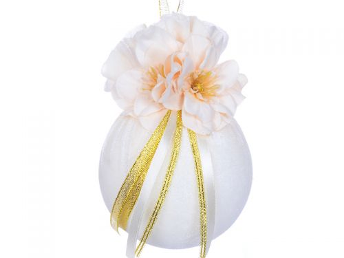 Елочный шар с цветочной композицией 