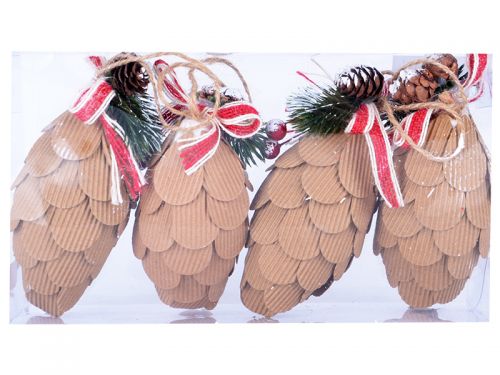 Набор елочных украшений 4шт 6х12см