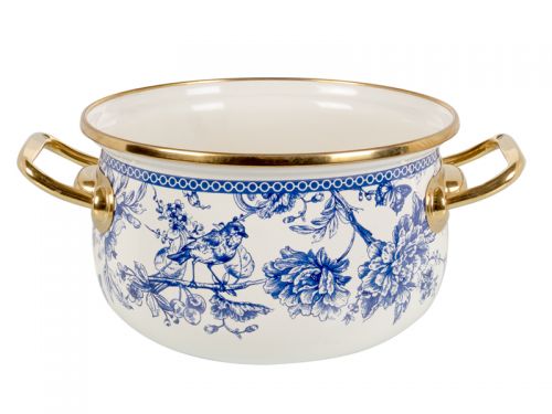 Кастрюля эмалированная "Butterfly" elmani с крышкой 2,1л 16см