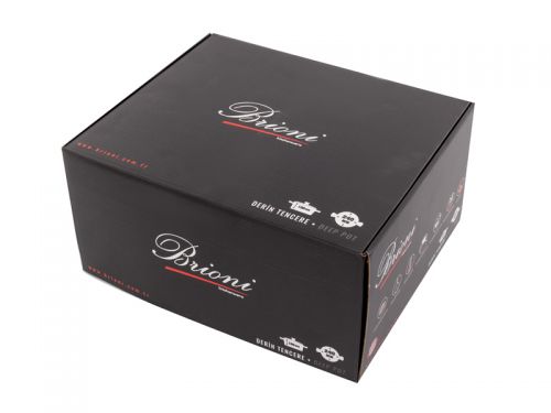 Кастрюля Brioni антипригарная "Royal Stone Ti̇gereye Gold" 24 см, 5 л., 3,5 мм толщ.