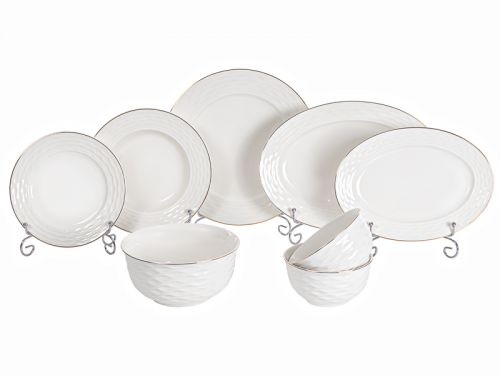 Столовый набор 23 предмета "Волна" с золотом